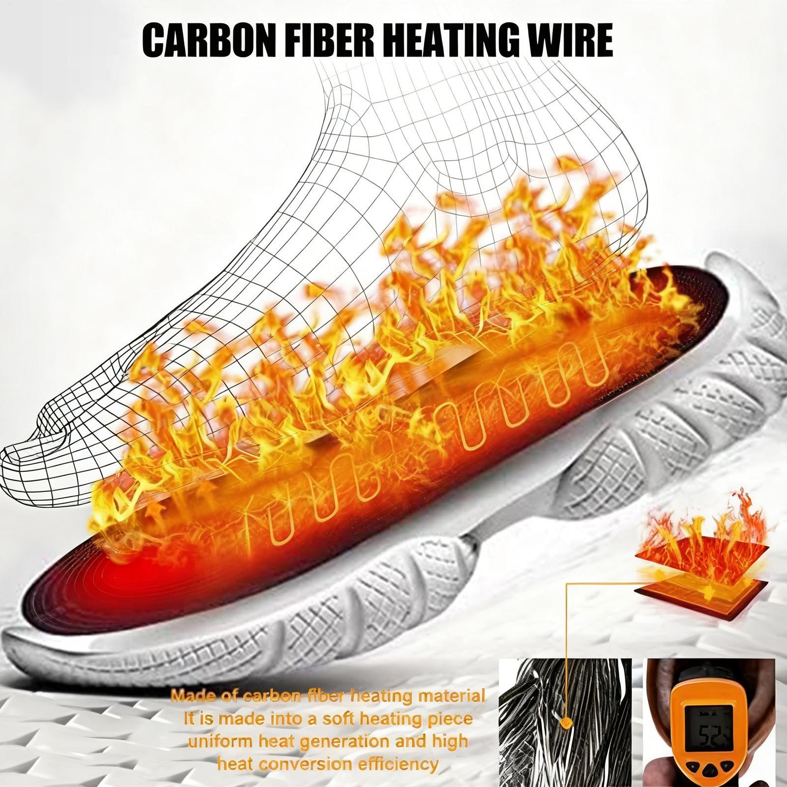 Cycling Shoe Insoles - แผ่นรองรองเท้าอุ่นแบบตัดได้ แผ่นรองรองเท้าอุ่นไฟฟ้าสำหรับเล่นสกี สโนว์บอร์ด ตกปลาน้ำแข็ง เดินป่า ปั่นจักรยาน