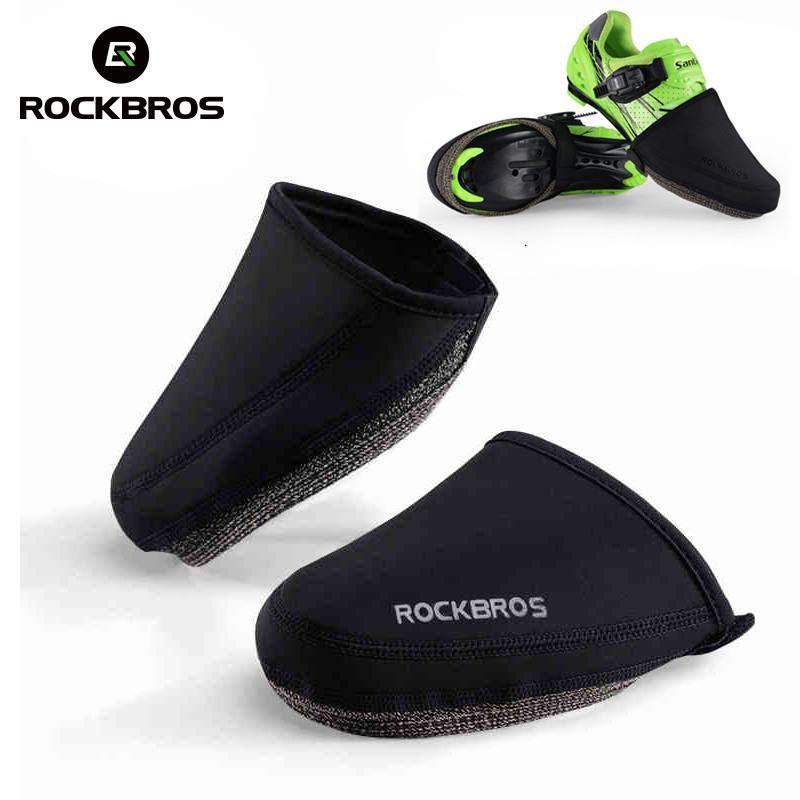 Cycling Shoe Insoles - ROCKBROS รองเท้าขี่จักรยานผ้าคลุมกันลมผ้าทนต่อการขัดถูให้อบอุ่นครึ่ง Overshoe MTB จักรยานเสือหมอบผ้าคลุมรองเท้าจักรยาน