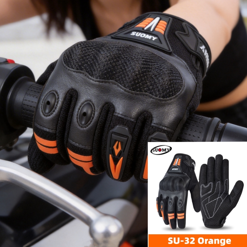 Xxl Cycling Gear - ถุงมือมอเตอร์ไซค์ SUOMY สำหรับฤดูร้อน แบบเต็มนิ้วเต็มฝ่ามือ กันลื่น สำหรับขับขี่มอเตอร์ไซค์