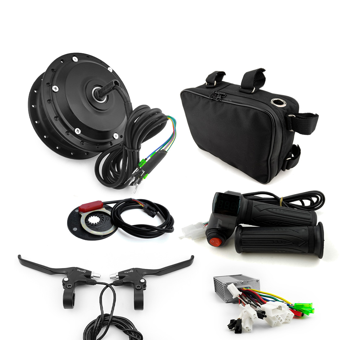 Cycling Gear Hub - ชุดแปลงมอเตอร์ฮับเกียร์ไร้แปรงถ่าน Q02 250W พร้อมคันเร่ง สำหรับจักรยานไฟฟ้า ล้อหน้า