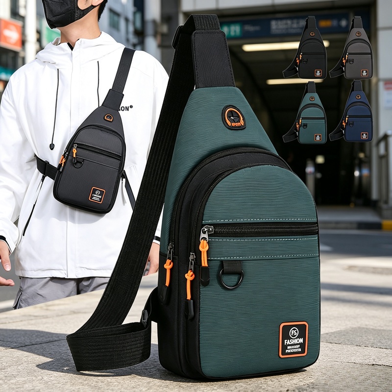 Cycling Gear Travel Bag - กระเป๋าคาดอกกันน้ำสำหรับผู้ชาย กระเป๋าสะพายข้างสำหรับกีฬา ท่องเที่ยวกลางแจ้ง เดินป่า ปั่นจักรยาน